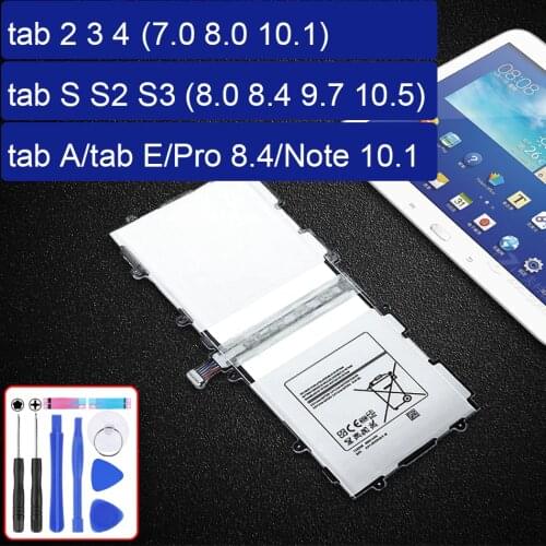 Tablet Battery For Samsung Galaxy Tab 2 3 4/Tab S S2 S3/tab A/tab E (7.0 8.0 8.4 9.6 9.7 10.1 10.5) For Pro 8.4/Note 8 10.1 12.2