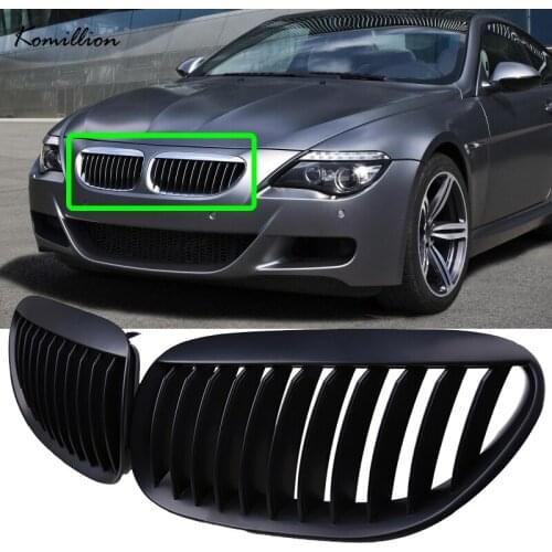 Pair Car Front Bumper Kidney Grille Matte Black Grill for BMW 6-Series E63 E64 Coupe Cabrio M6 2004-2011 Auto Replacement Parts