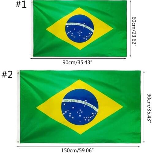 X7AB Brazil Flag Polyester Cloth Banner Brazilian Football Cheerleader Flag National Country Flag for Festival Home Indoor