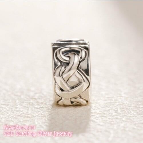 Mothers Day 100% 925 Sterling Silver Knotted Heart Clip Charm beads Fits Original Pandora bracelets Jewelry Making