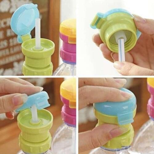 Baby Straw Caps, Childrens Portable Bottled Beverages, Straw Anti-choke Anti-overflow Caps, D9M5