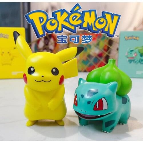 Pokemon Figures Model Toy Pikachu Charmander Squirtle Bulbasaur Psyduck Jigglypuff PVC Doll Decorations Collection Gift