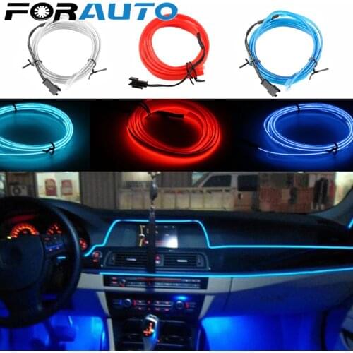 FORAUTO 1M Auto Lamps Light Strips Flexible Neon EL Wire Car styling Car 12V LED Cold lights Decorative Lamp