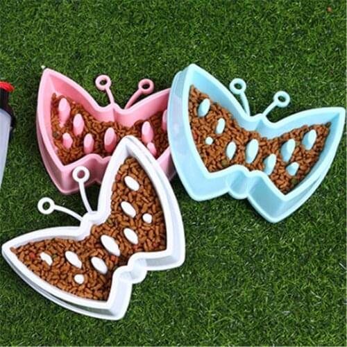 Butterfly Shape Pet Dog Portable Feeding Bowl Food Bowls Puppy Slow Down Eating Feeder Dish Bowel Prevent Obesity For Dogs Cats