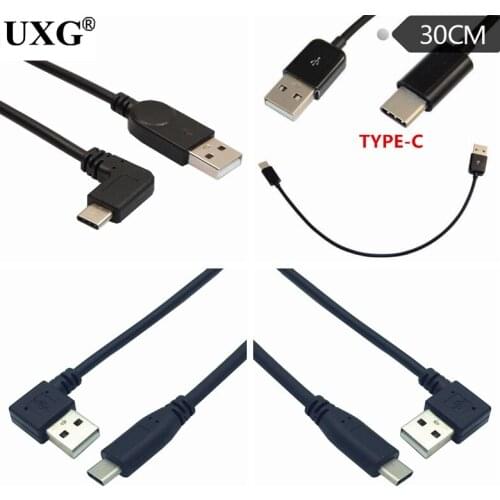 25cm Quick Charging Cable Elbow LINE USB 3.1 to Type C Short 90 Degree Fast Data Cables USB-C Cabel For tablet Smartphones