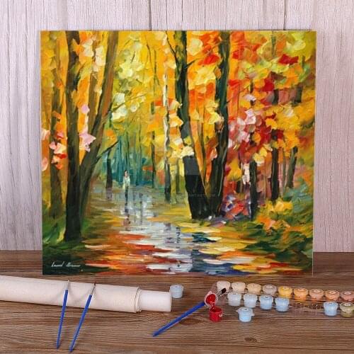 Oil Painting Style Wet Path Painting By Numbers Package Oil Paints 40*50 Picture By Numbers Photo Decorative Wholesale
