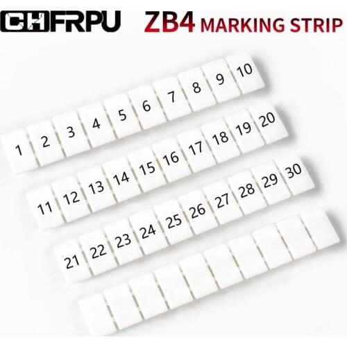 ZB4 with the word and Blank printing type markers UK series Terminal with the number Din Rail Terminal Blocks Maker Strips 10PCS