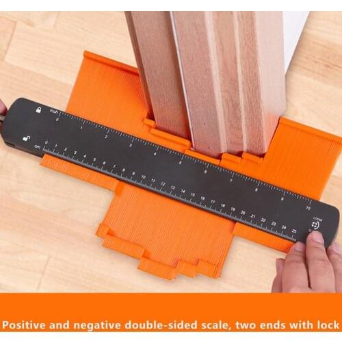 Contour Gauge Profile Duplicator Ruler Adjustable Lock Alloy Edge Copy Marking Ruler Contour Copy Duplicator Measureing Tools