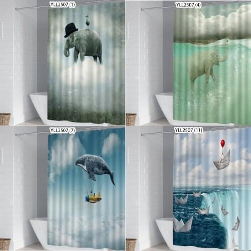 Creative cartoon baby elephant whale shower curtains curtain bathroom sunflower curtains vintage shower curtain bathroom curtain