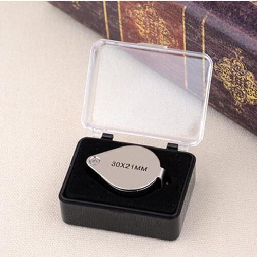 Party Favors Mini 30X 30x21mm Loupe Magnifier Folding Magnifying Triplet Jewelers Eye Glass LX4931