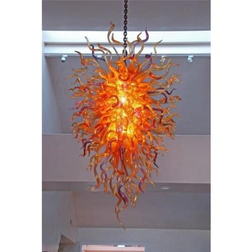 Rising Sun Hand Blown Glass Chandelier Modern LED Chandelier Light