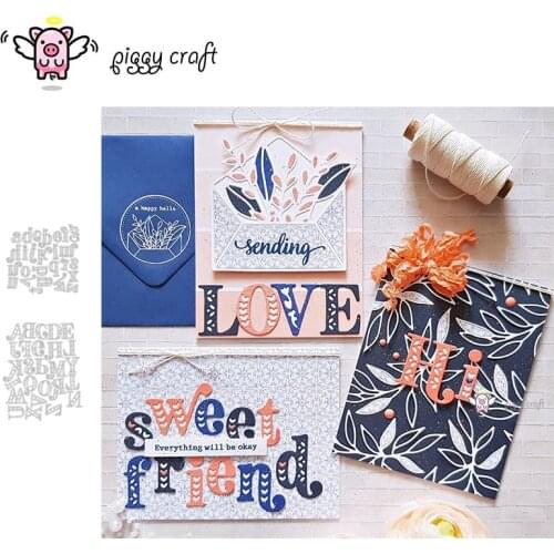 Piggy Craft metal cutting dies cut die mold Different font letters Scrapbook paper craft knife mould blade punch stencils dies