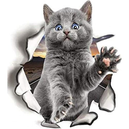 Wall Sticker Imaginative Designed Kitten Pattern Multifunctional PVC Stickers Durable Home Bathroom Decoration