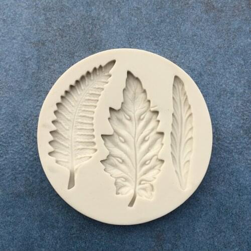 New leaf shape 3 silicone mold DIY cake fondant tool chocolate candy mold