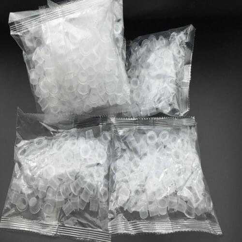 New Arrive Top White Steady Tattoo Ink Cups Small Size Clear Self Standing Tattoo Ink Cup Cap 250pcs Supply