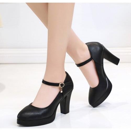 Japanese Style Lolita Shoes Fashion Women Balck Leather Pointed Toe Breathable Buckle Rhinestone Casual Jobs Cosplay Shoes#35