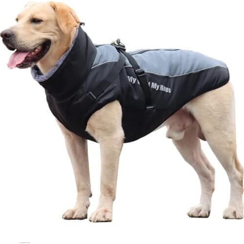 Clothes For Large Dogs Winter Warm Big Dog Clothes Waterproof Reflective Dog Jacket Bulldog Golden Retriever Labrador Clothing