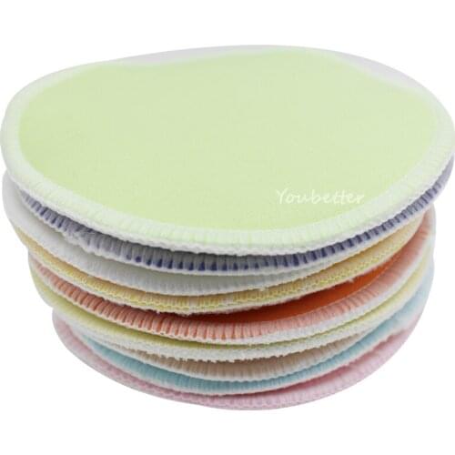 Plain Color Bamboo Nursing Pad Reusable Ultra Soft Breast Pads Waterproof Mama Nursing Pad