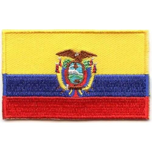 Ecuador Patches For Clothing/Embroidered Emblem Made by Flat Broder with Iron On Backing Custome & MOQ50pcs Free Shipping