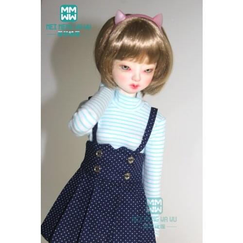 Fits 43--45cm BJD Doll clothes MSD 1/4 Spherical joint Doll Fashion polka dot suspender skirt, shirt, T-shirt Girls gift