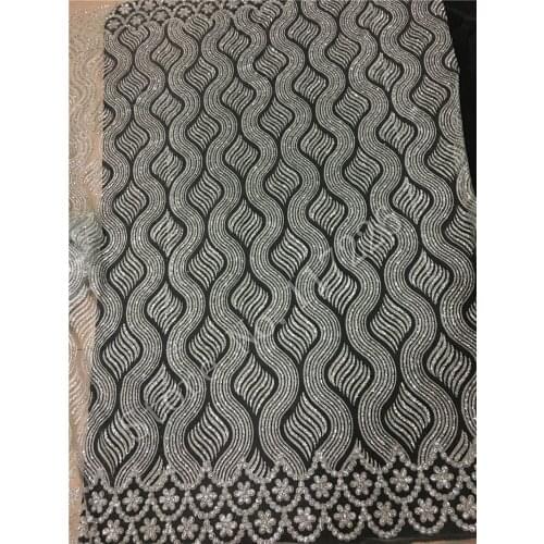 All silver color unique glued glitter net lace fabric French net lace fabric JRB-72201 with glued glitter decoration