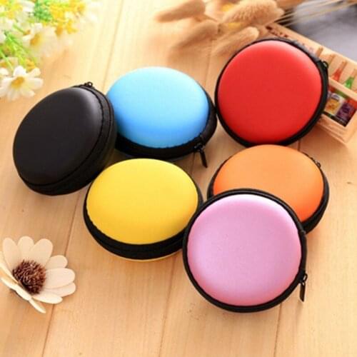 Mini Portable Storage Box Mobile Phone Charging Cable Data Cable Round Anti Pressure Organizer Travel Dust Earphone Coin Purse