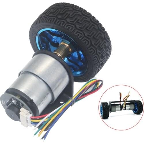 37mm Diameter Geared Motors 12V 24V DC Gear Motor With Encoder and Wheel Kit For DIY
