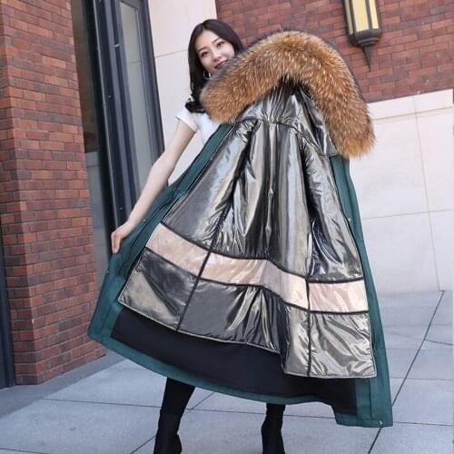 RosEvans New Arrivals Womens Winter Coat and Jacket 2020 New Fox Fur Collar Detachable Liner Mid-length Fur Parka Loose Warm