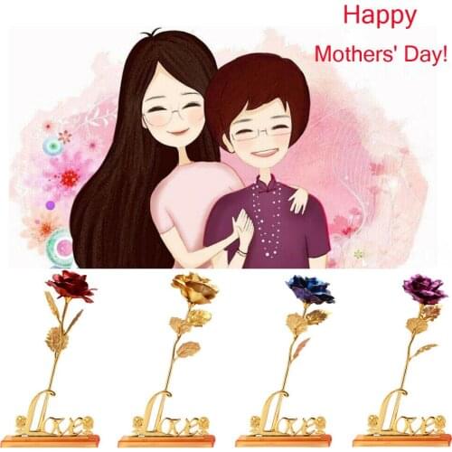 24k Gold Plated Rose Carnation Flower Mothers Day Anniversary Valentines Wife Mother Romantic Birthday Gift