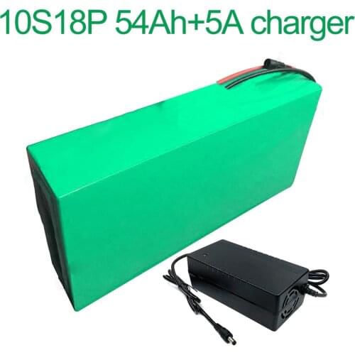 With 5A charger 36V 54Ah 10S18P 18650 Li-ion Battery Pack E-Bike Ebike electric bicycle 42V 345x195x70mm
