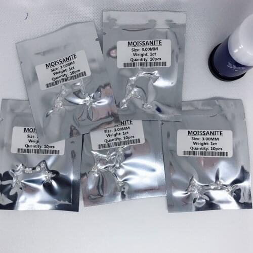 10pcs/set 1-3mm Synthetic Moissanite Gemstones Wholesale Price White D Color Lab Created Melee Moissanite Diamond for Rings