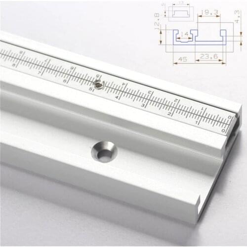 Aluminum Alloy T-Tracks with Scale and Miter Track Stop and T- Slot Miter Bar Track Router Table Saw Woodworking Workbench DIY