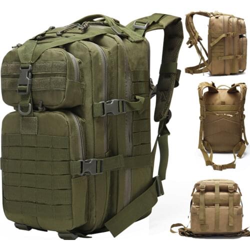 Tactical Backpack Army Military Assault Molle Rucksack Men Outdoor Large Capacity EDC 3P 50L Pack Hunting Trekking Camping Bag