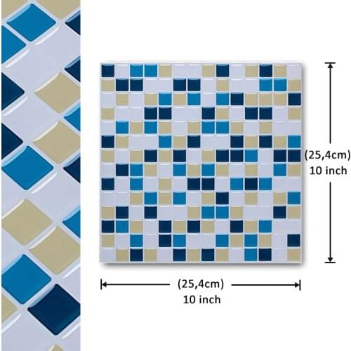 Waterproof Self Adhesive Mosaic Wallpaper DIY Kitchen Bathroom Wall Tiles