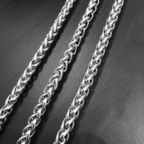 Width 7 MM Classic Rope Chain Men Necklace Stainless Steel Figaro Cuban Chain Necklace for Men Women Jewelry No Fade