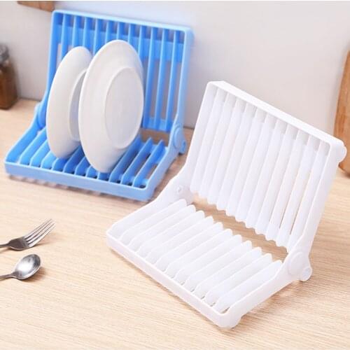 1pcs Kitchenware Storage Rack Multifunctional Drain Dish Rack Cabinet Creative Folding Dish Plastic Kitchen Storage Holder