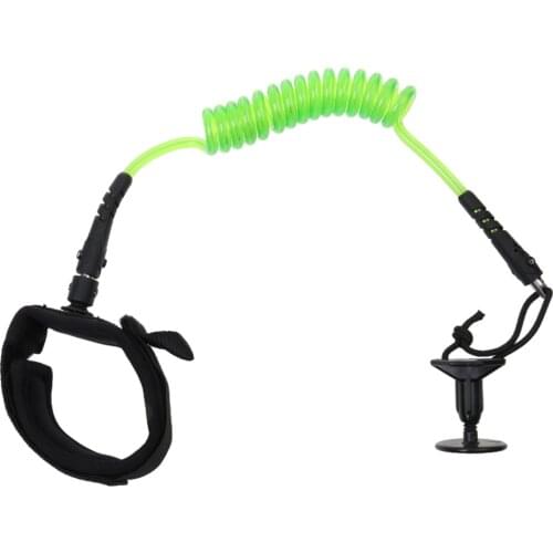 1 Pc Durable 11cm Adjustable Bodyboard Surfboard Coiled Bicep Wrist Leash Black Green Surfing Accessories