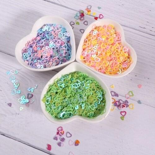 10g/Pack 5mm Colorful Hollow Heart Sequins PVC Paillettes DIY Wedding Craft Sewing Costume 3D Nail Art Lentejuelas Accessories
