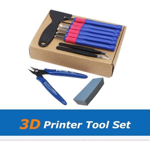 10pcs/set 3D Printer Parts Repair Knife Tweezers Spade Clipper Clean-Up Tool Set Kit for 3D Printed Model Deburring