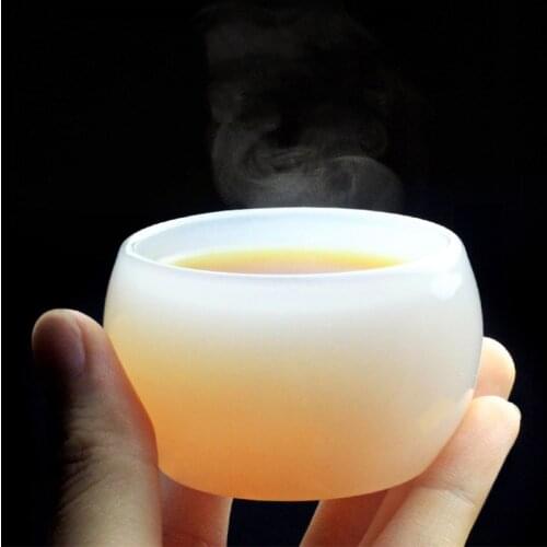 2Pcs/Set High Quality White Porcelain Suet Jade Master Tea Cups Chinese Ceramic Household Teacups Water Mug Office Drinkware