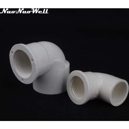 2pcs PVC 1/2"-20 3/4"-25 1"-32 mm Female Thread Elbow Connector Garden Irrigation Pipe Fittings Water Pipe Adapter Tube Joint