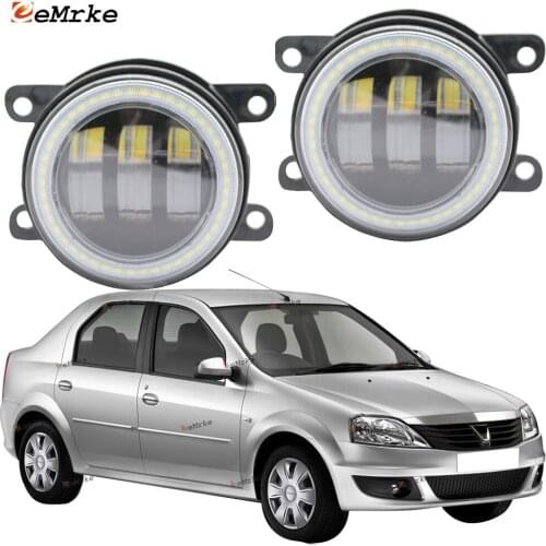 2X Led Angel Eye DRL for Renault /Dacia Logan 1 LS_FS_KS_ US_ 2005-2007-2008-2012 LED Fog Lights Lamp Lens Daytime Running Light