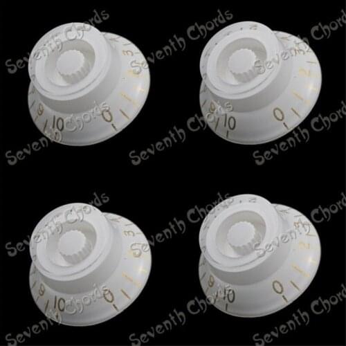 40Pcs Flying Saucer Style White Gold Digita Electric Guitar Bass Speed Control Knobs Guitar Tone Tuning Knob guitar accessories