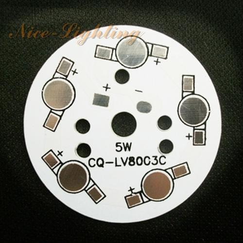 5W LED Aluminum Base Plate, led light PCB, 50mm Diameter, High Power LED Heat Sink Panel