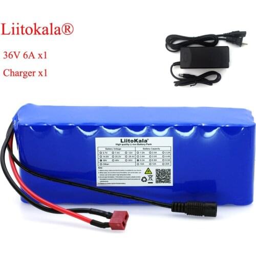Liitokala 36V 6Ah 10S3P 18650 Rechargeable battery pack ,Modified Bicycles,Electric vehicle Protection with PCB + 42V 2A Charger