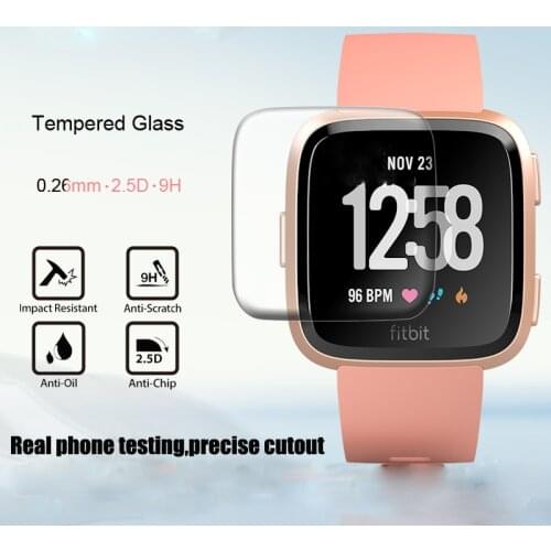 For Fitbit Versa Smart Watch Accessories 1/2 PCS HD Tempered Screen Film Glass Protector 9H 2.5D Premium Screen Protector
