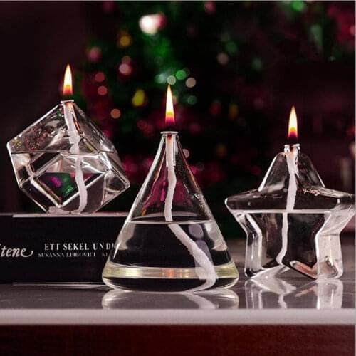 Free Shipping 2pcs/pack Star Shaped Glass Oil Lamp Wedding Decoration Handcraft Glass Candle Holder Friend Gift Candle Holder