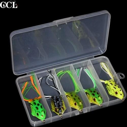 CCLTBA 5pcs/box Carp Fishing Lures Soft Frog Fishing Lures Frog Artificial Soft Bait Treble Hooks Top Water Baits 3 Size Fishing