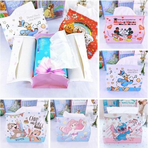 Disney Mickey mouse Stitch tissue box cute cartoon Pumping paper bag storage bag cosmetic bag multifunctional home car supplie