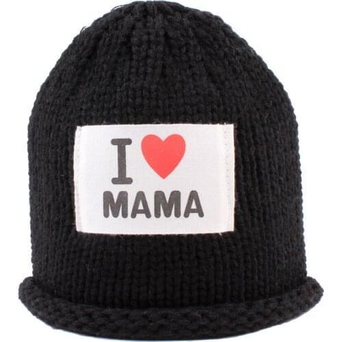 Toddler Kids Girl Boy Baby Hat Newborn Boys Girls Cotton Beanie Cap Soft Autumn Winter Kids I Love Mama Printed Caps Beanies